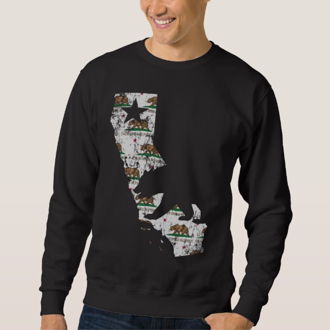 Vintage California State Flag Bear Pattern Sweatshirt (Front)