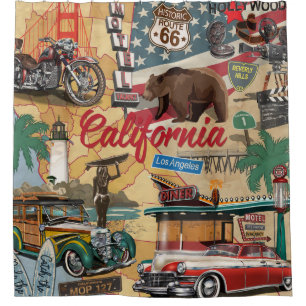 Vintage California: tourist attractions map.