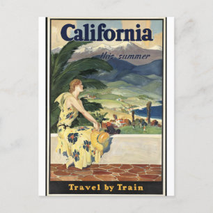 Vintage California, Travel by Railway Train  Postcard