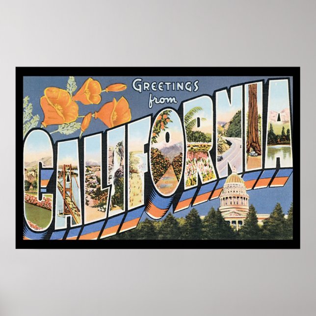 Vintage California Travel Poster (Front)