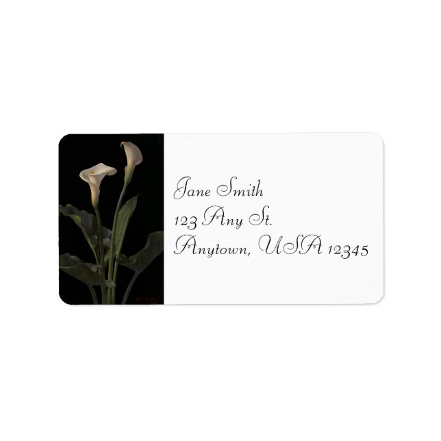 Vintage Calla Lilies Étiquettes de adresse (Devant)