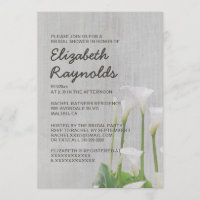 Vintage Calla Lillies Bridal Shower Invitations