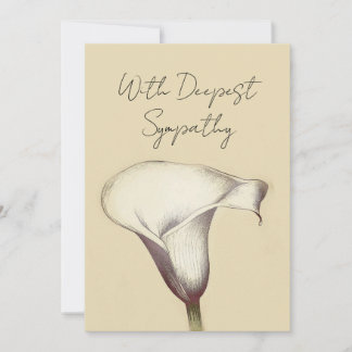 Vintage Calla Lily Floral Sympathy Card