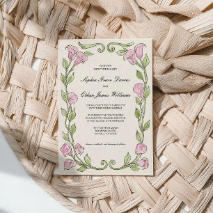 Vintage Calla Lily Wedding Invitation