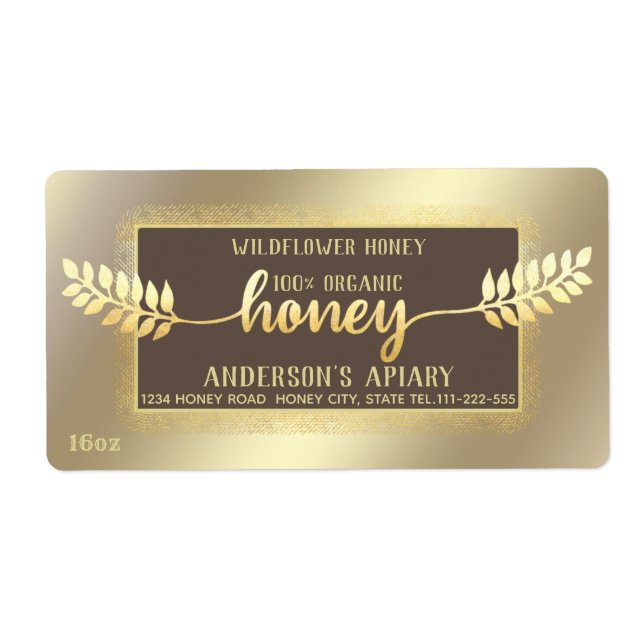 Vintage calligraphie rustique branche miel (Devant)