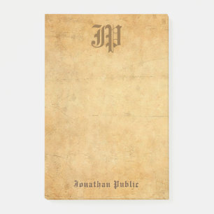 Vintage Calligraphy Monogram Elegant Template Post-it Notes