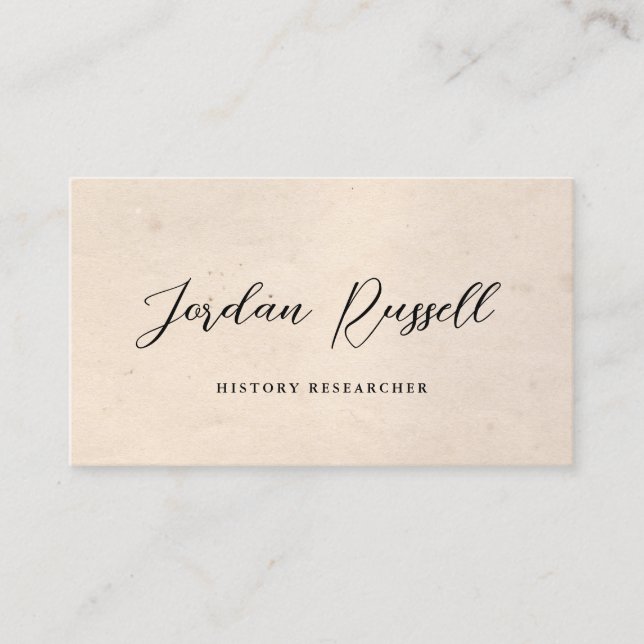 Vintage Calligraphy  Script Aged Background Square Business Card (Front)
