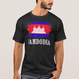 Vintage Cambodia Flag I Love Cambodia T-Shirt