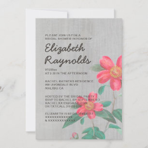 Vintage Camellia Bridal Shower Invitations