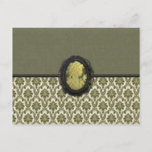 Vintage Cameo and Fabric Card