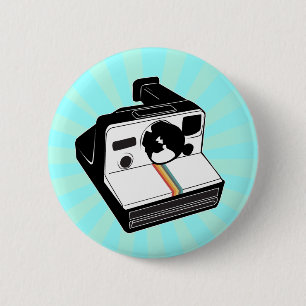 Vintage Camera 2 Inch Round Button