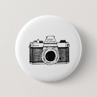 Vintage Camera 2 Inch Round Button