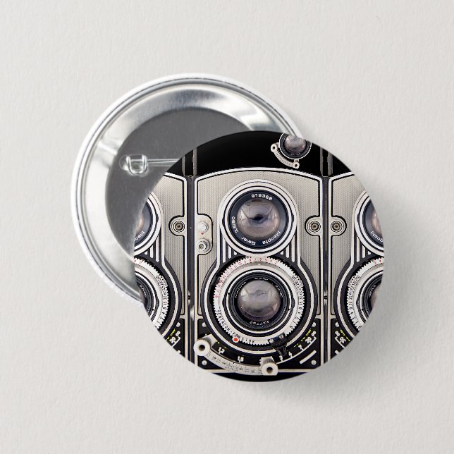 Vintage camera  2 inch round button (Front & Back)