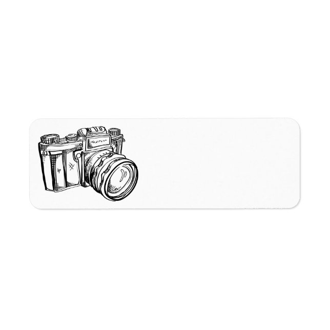 Vintage Camera Address Label - Black and White (Front)