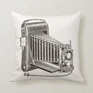 Vintage Camera - Antique Cameras Photography Retro Throw Pillow