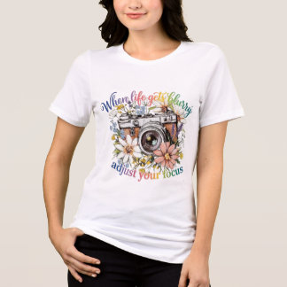Vintage Camera Floral T-Shirt. Graphic Tee