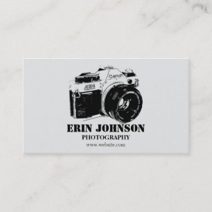 Vintage Camera, Grey Design Business Card