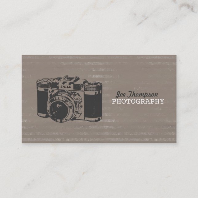 Vintage Camera Grunge Photography Business Cards (Front)