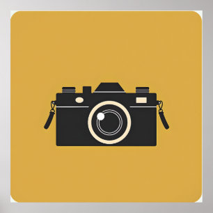 Vintage Camera Icon Poster