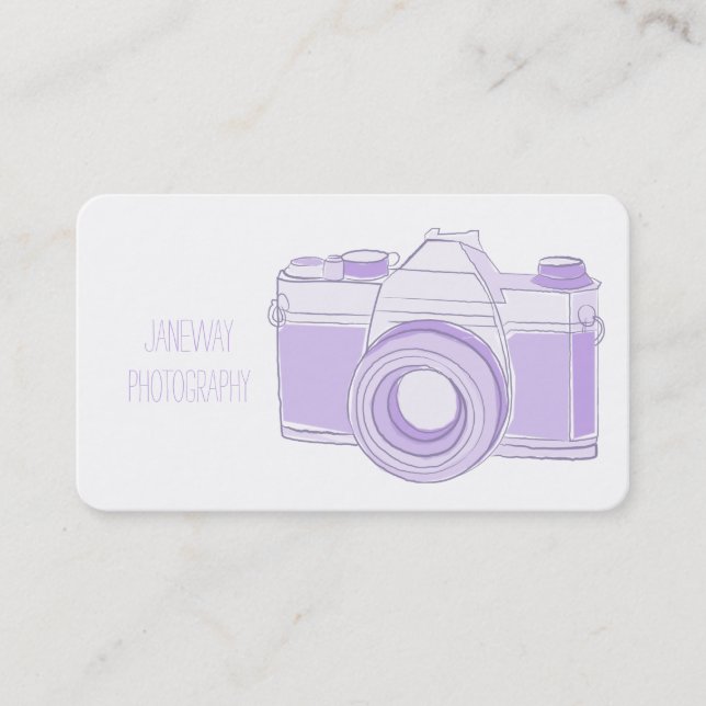 Vintage Camera Illustration Business Card (Front)