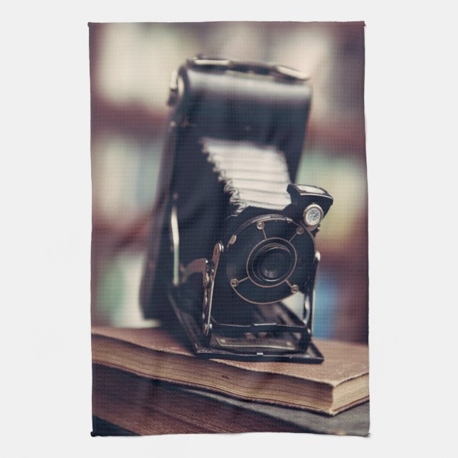 Vintage Camera Kitchen Towel (Vertical)