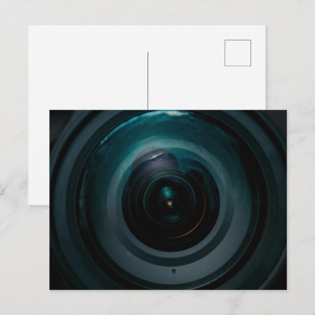 Vintage camera lens postcard (Front/Back)