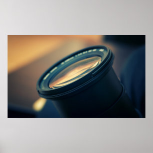 Vintage camera lens poster