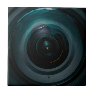 Vintage camera lens tile