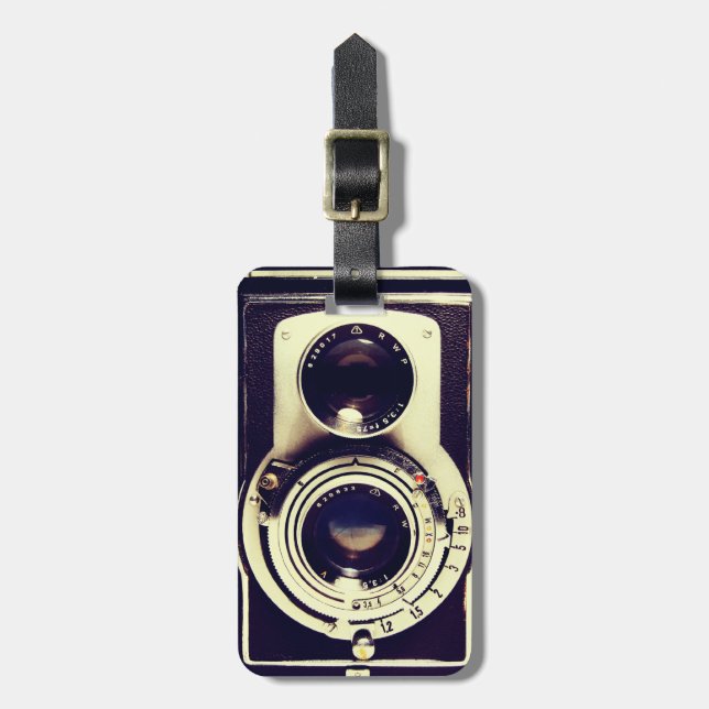 Vintage Camera Luggage Tag (Front Vertical)