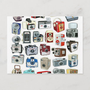 Vintage Camera Montage Postcard