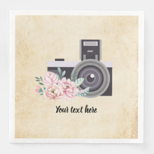 Vintage camera napkin