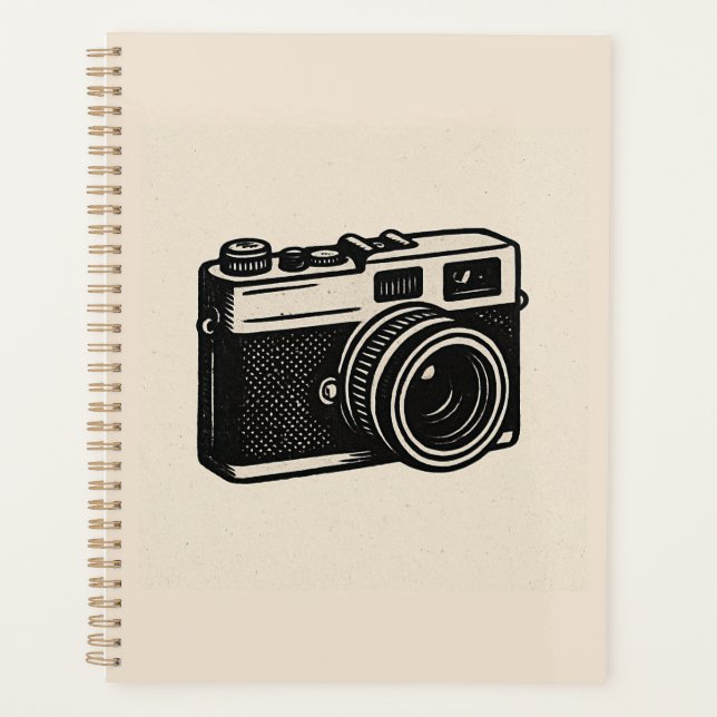Vintage Camera Notebook – Retro Photography Journa Planner (Front)