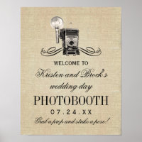 Vintage Camera Photo Booth Linen Wedding