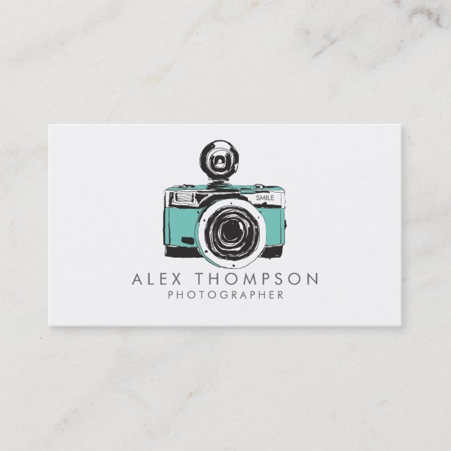Vintage Camera Photographer Business Cards (Front)