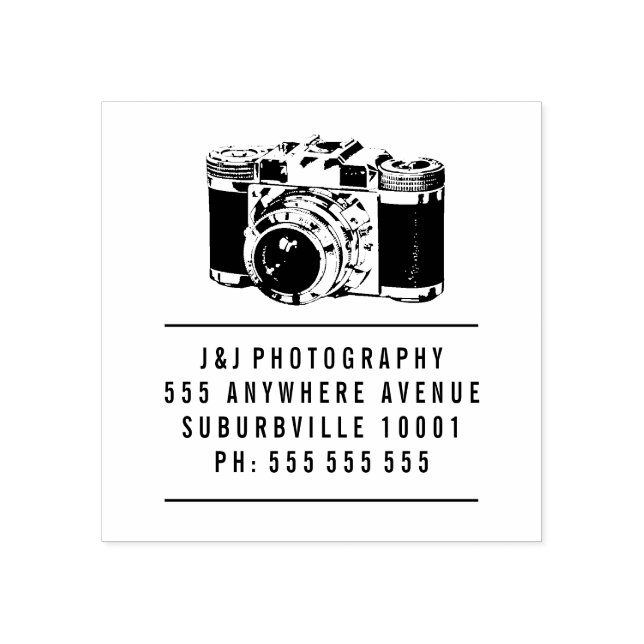 Vintage Camera Photographer Rubber Stamp (Imprint)