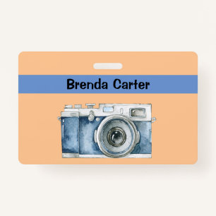 Vintage Camera Photographer with Name Badge
