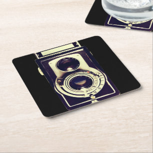 Vintage Camera Square Paper Coaster
