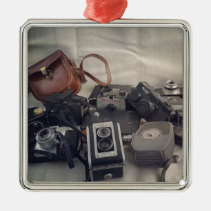 Vintage Camera Still Life Metal Ornament