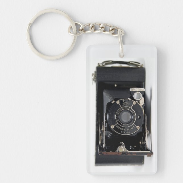 VINTAGE CAMERA USA Folding Camera Name DsAK Keychain (Front)