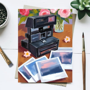 Vintage Camera Watercolor Nostalgic Painting Postcard