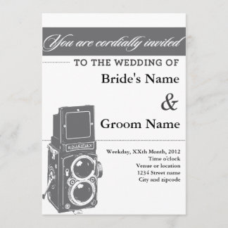Vintage Camera Wedding Invitation