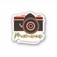 vintage Camera with memories text Sticker