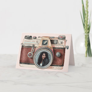 Vintage Camera with Photo Thank You Card