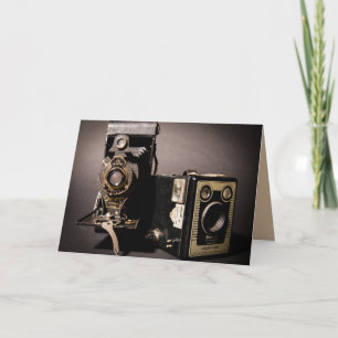 vintage cameras greeting card