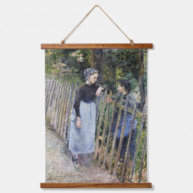 Vintage Camille Pissarro Conversation  Hanging Tapestry (Front)