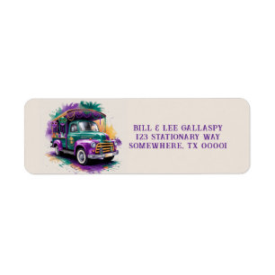 Vintage Camion Mardi Gras Adresse de célébration