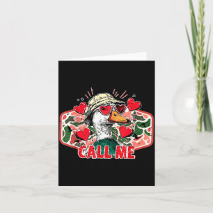 Vintage Camo Call Me Duck Hunting Valentines Funny Card