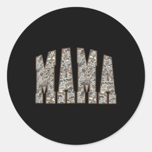 Vintage Camo Hunting Mama Old Camo Mom Mothers Day Classic Round Sticker