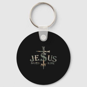 Vintage Camo Jesus Cross Christ Saved My Life Quot Keychain