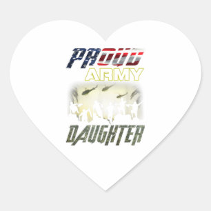 Vintage camouflage Flag American Proud Daughter Heart Sticker